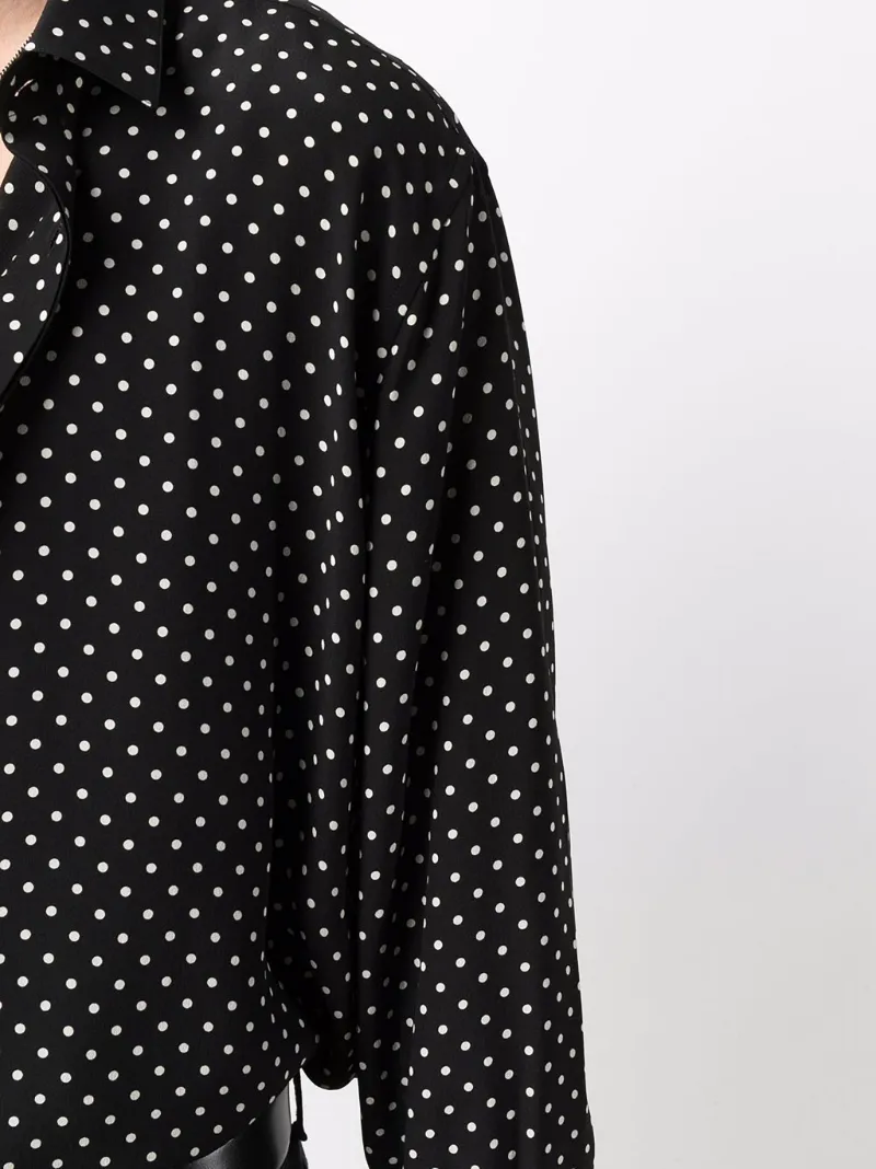 polka dot silk blouse