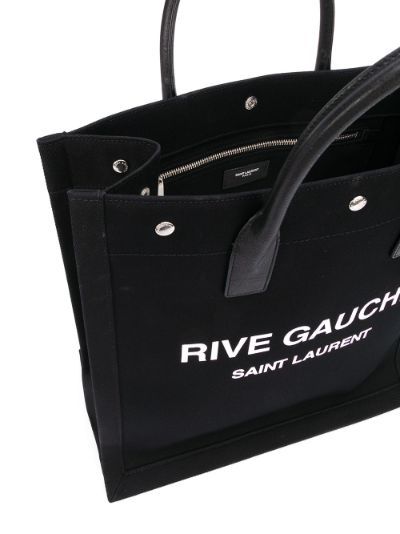 Rive Gauche Leather Tote Bag in Black - Saint Laurent