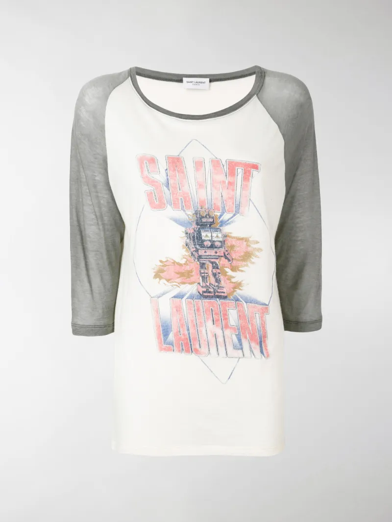 saint laurent baseball tee
