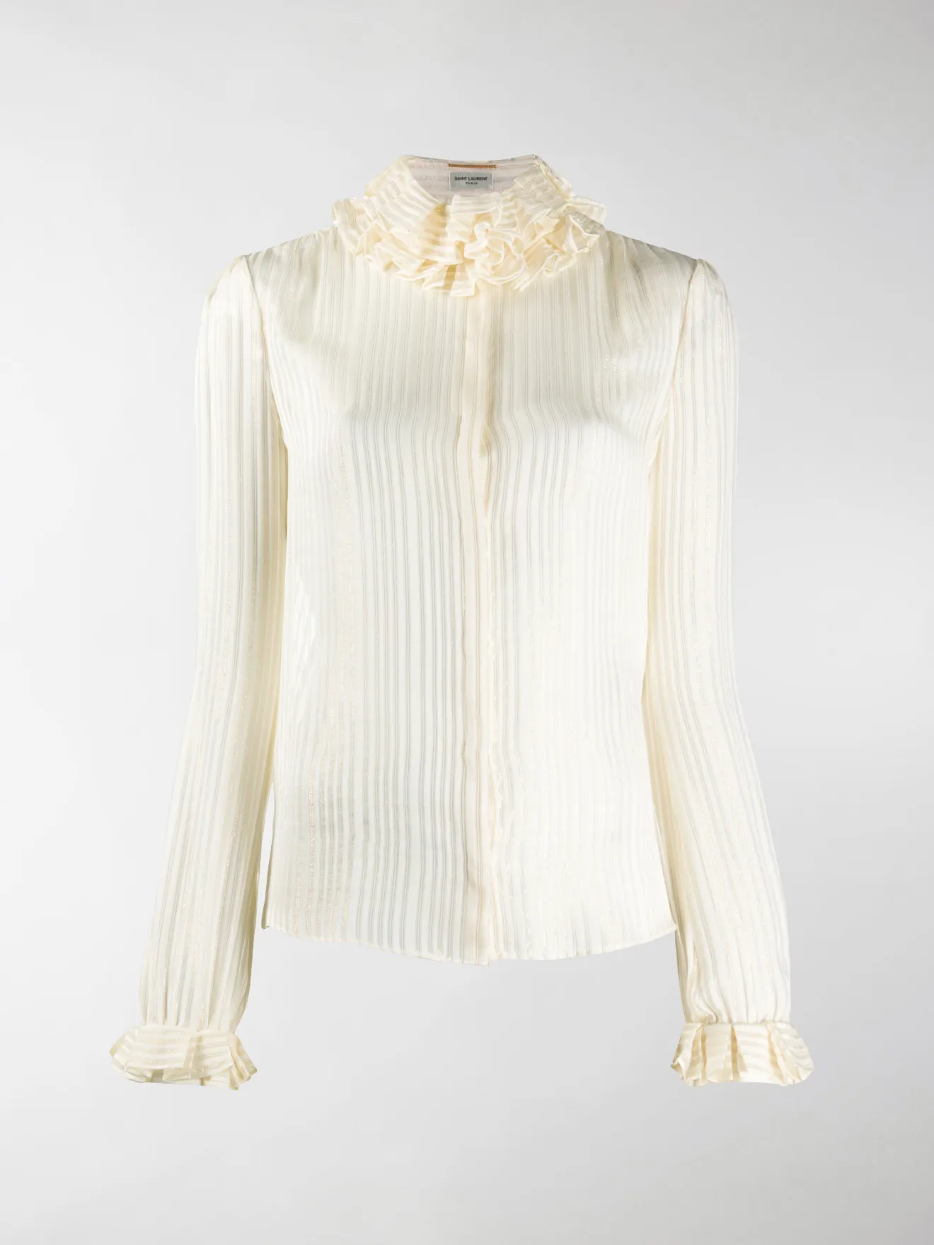 blouse with ruffle collar