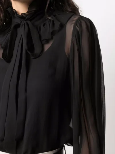 sheer blouse long sleeve