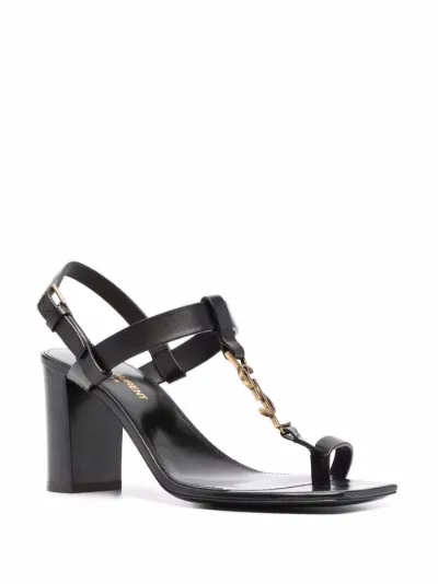 Saint Laurent Sandali con tacco largo Cassandra nero | MODES