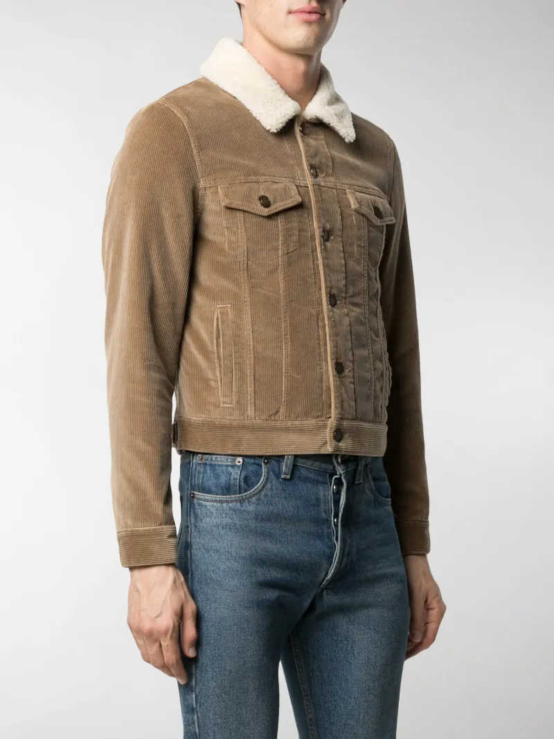 saint laurent corduroy collar denim jacket