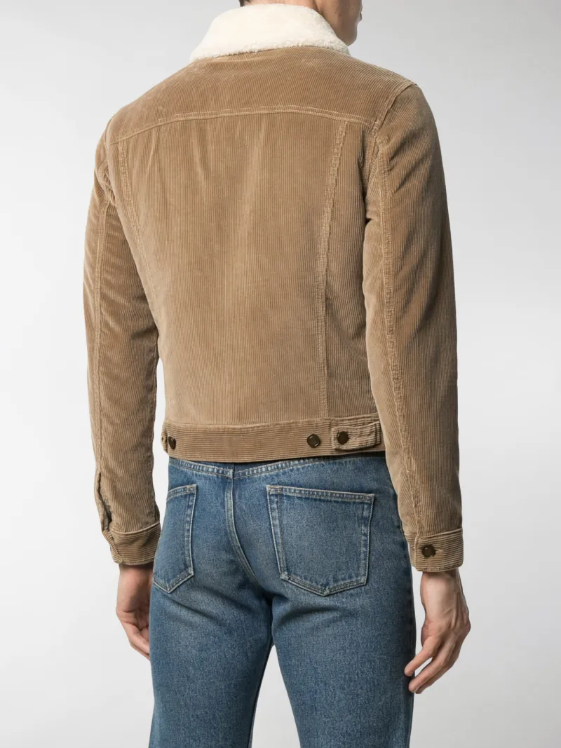 saint laurent corduroy collar denim jacket
