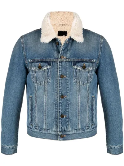saint laurent shearling denim jacket