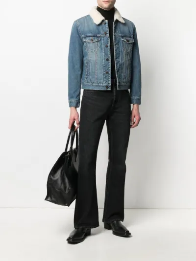 denim jacket with shearling lining