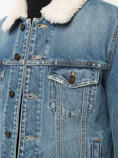 saint laurent shearling denim jacket