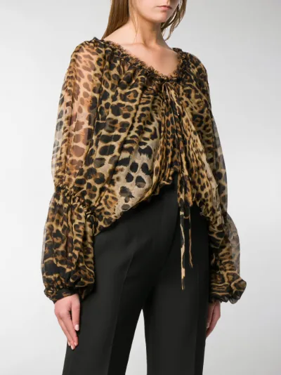 Saint Laurent sheer leopard print 