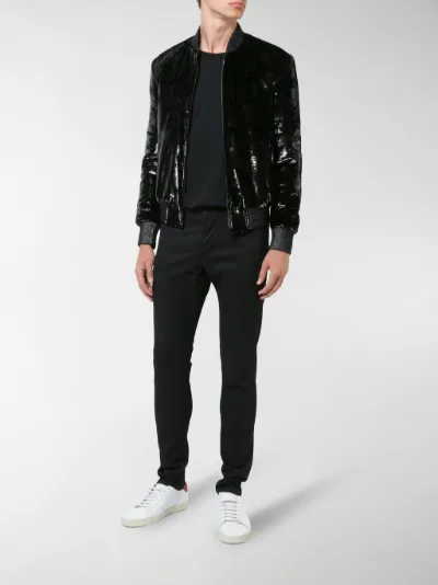 mens shiny bomber jacket