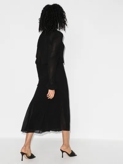 black silk shirt dress