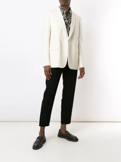 saint laurent white blazer