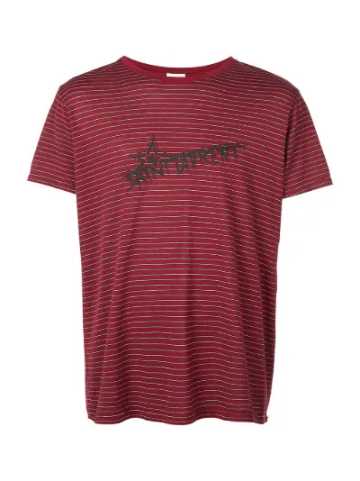 Saint laurent red striped t cheap shirt