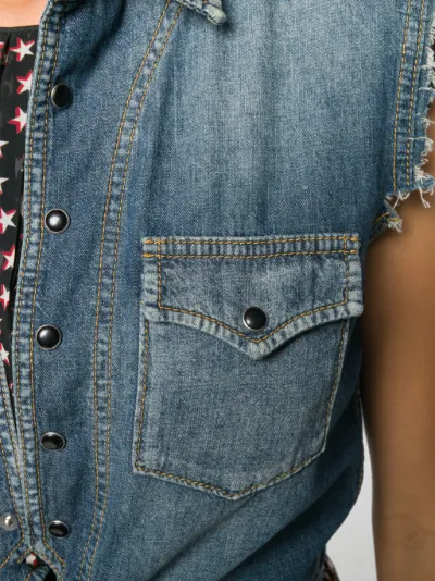 saint laurent sleeveless shirt