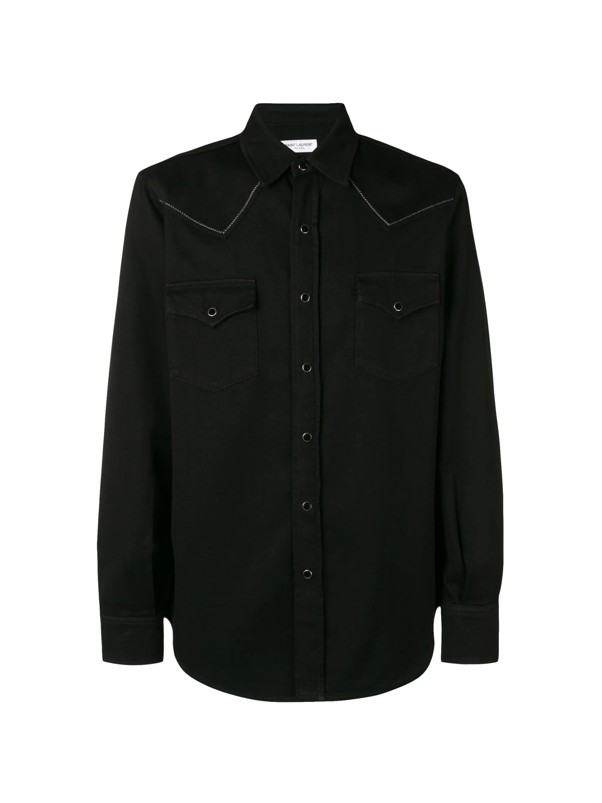 Saint Laurent Slim-Fit Embroidered Cotton-Twill Western Shirt 