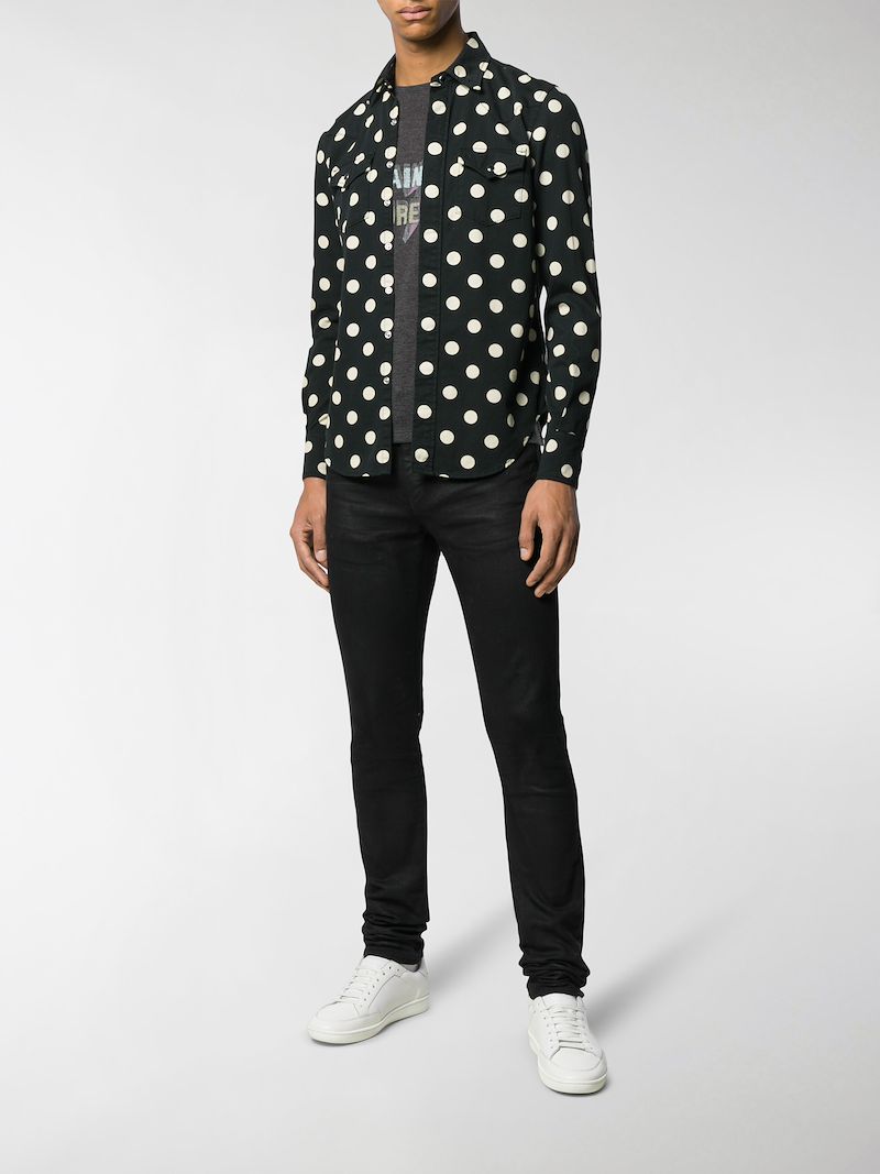 saint laurent polka dot shirt