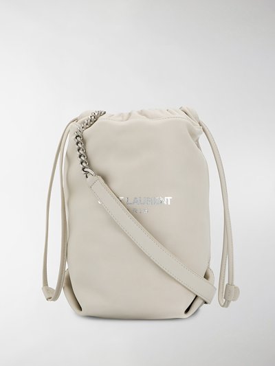 Saint Laurent Small Teddy Bucket Bag White Modes