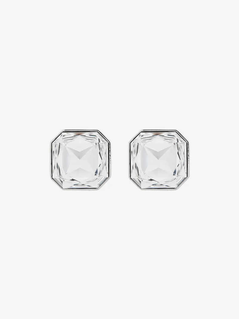 Saint Lau Smoking Square Crystals Earrings Browns