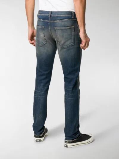 stonewash straight leg jeans