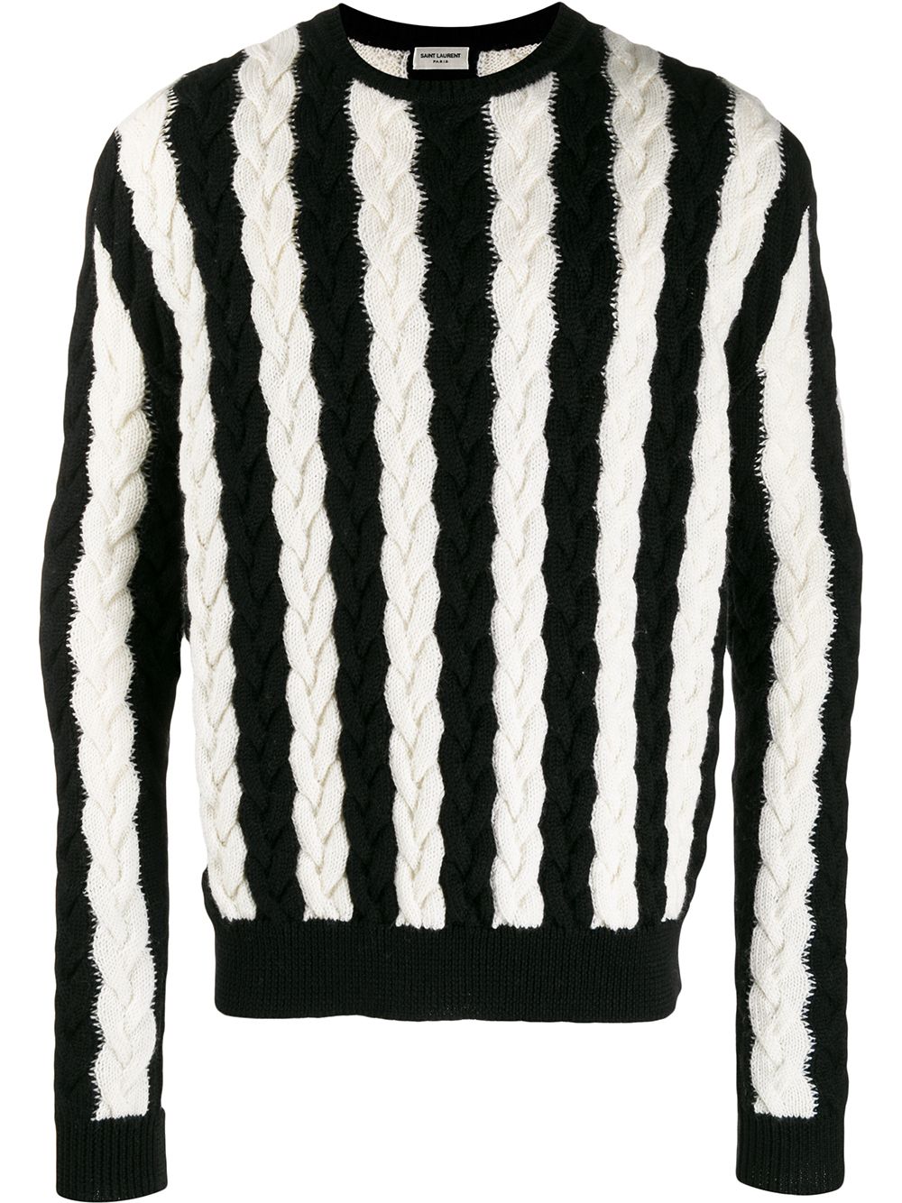 striped chunky cable knit jumper | Saint Laurent | Eraldo.com US