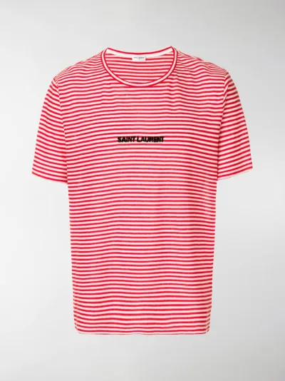 saint laurent red striped t shirt