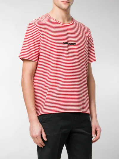 saint laurent red striped t shirt