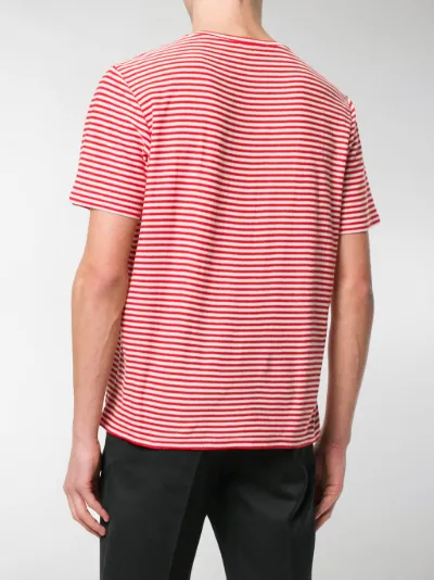 saint laurent red striped t shirt