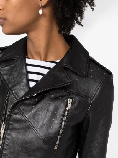 embellished leather jacket
