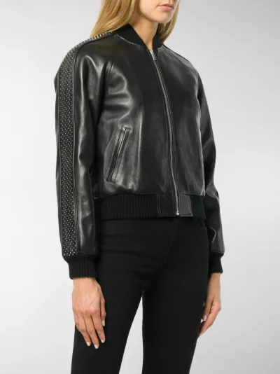 saint laurent studded bomber jacket