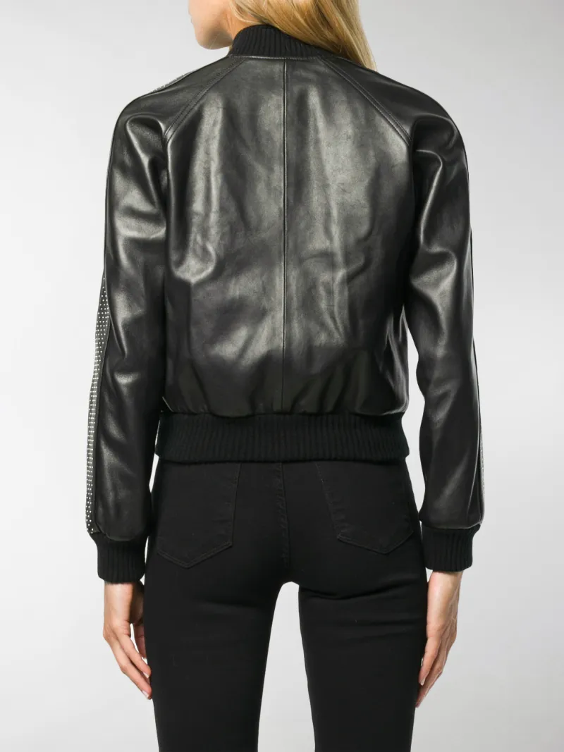 saint laurent studded bomber jacket