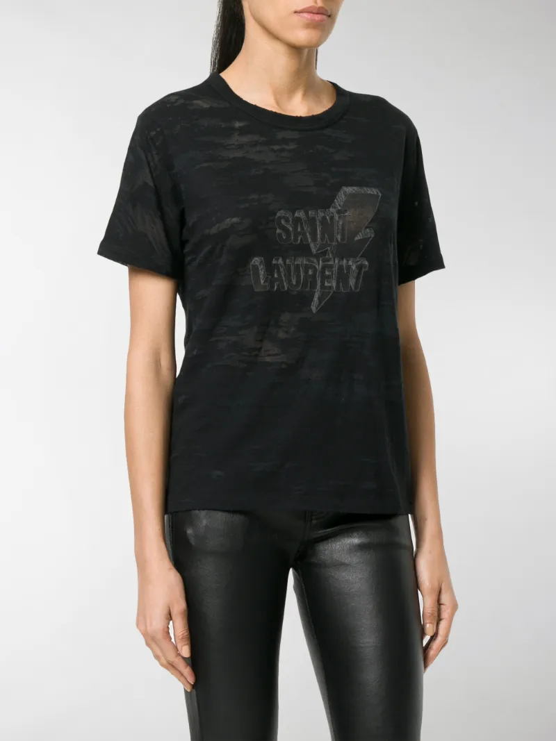 Saint Laurent T-shirt con stampa nero | MODES