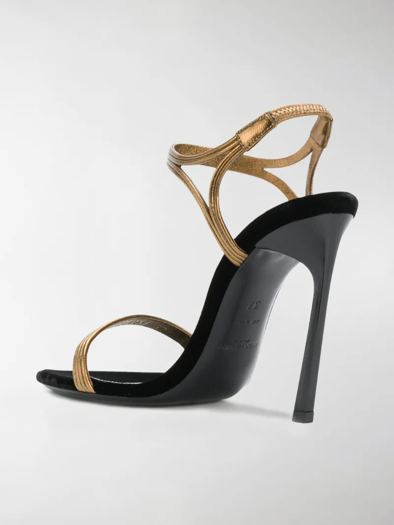 saint laurent talitha metallic leather sandals