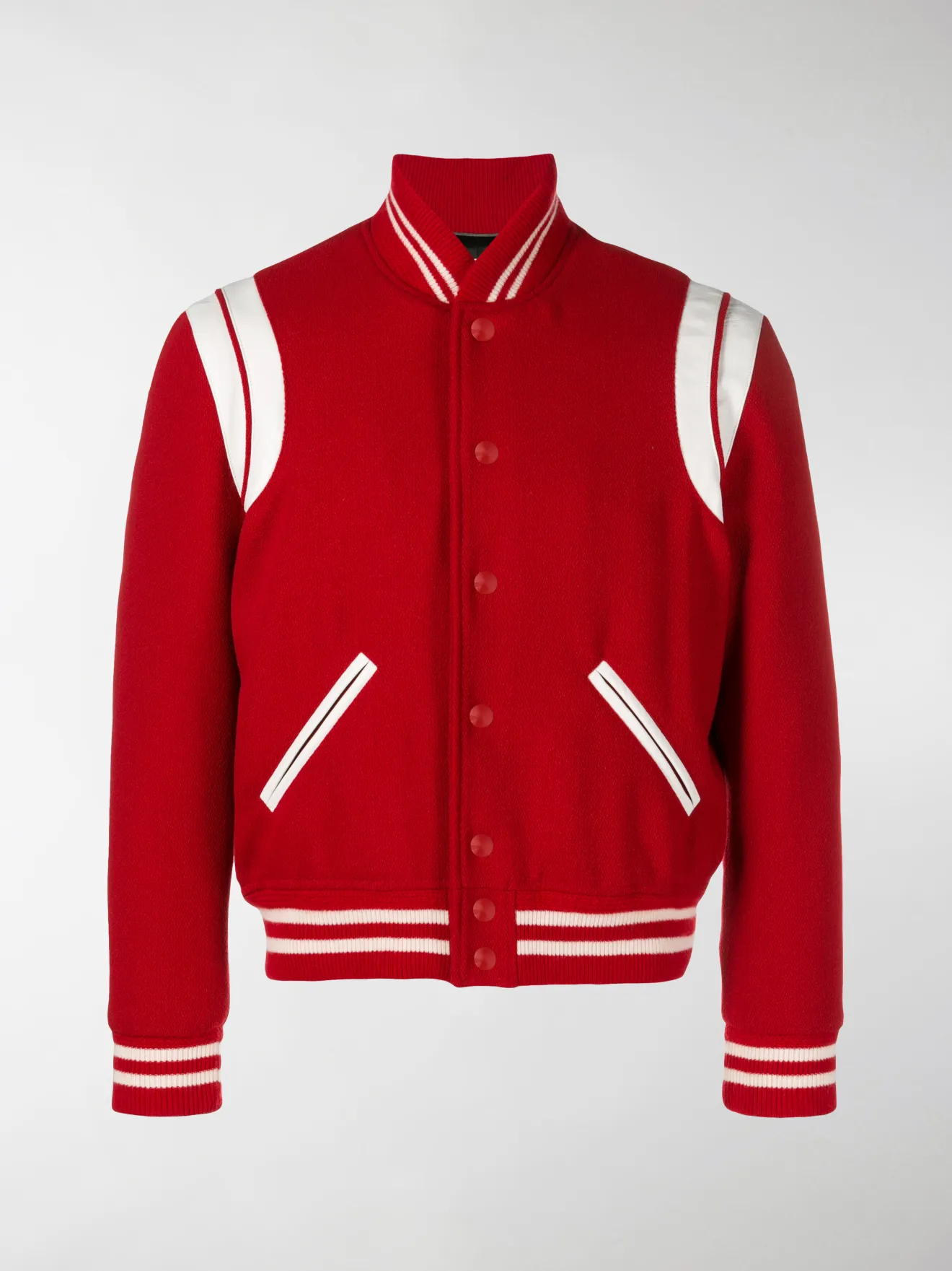 saint laurent teddy jacket red