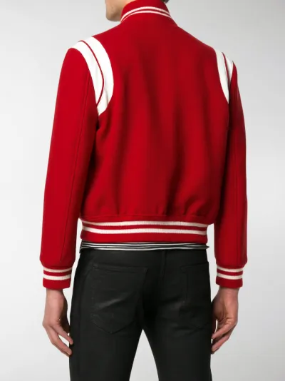 saint laurent teddy jacket red