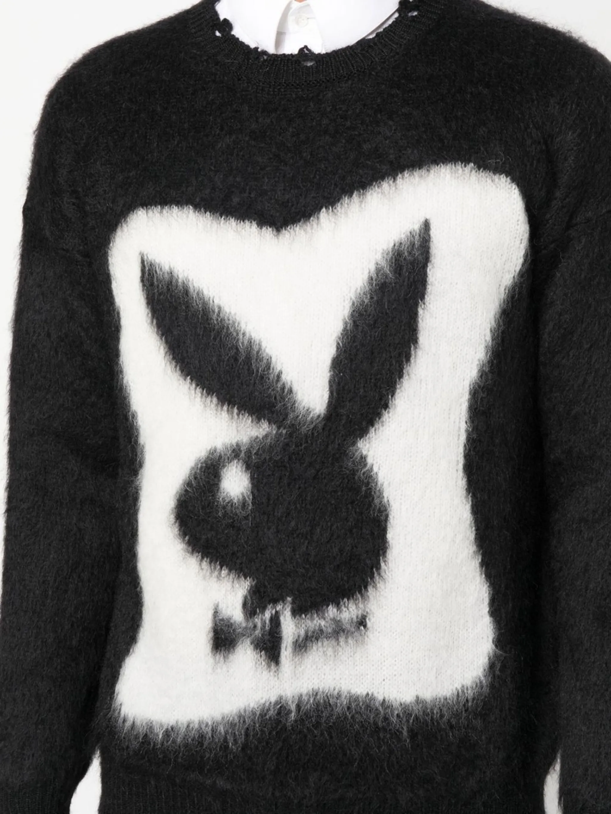 Saint Laurent textured Playboy bunny jumper | Eraldo.com LT