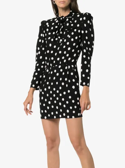 saint laurent polka dot dress