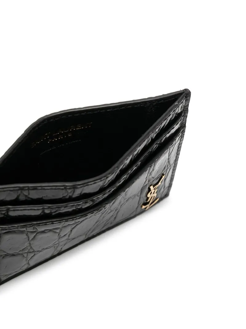ysl card holder crocodile