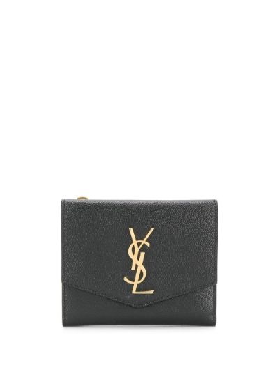 Saint Laurent Uptown Pebbled Leather Pouch in Nero