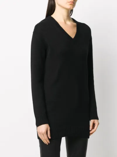 black v neck cashmere jumper