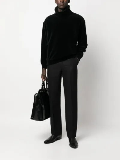 Saint Laurent velvet effect roll neck jumper Eraldo FR
