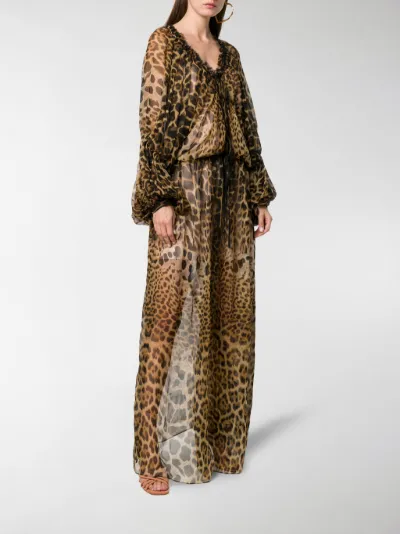 abito lungo leopardato