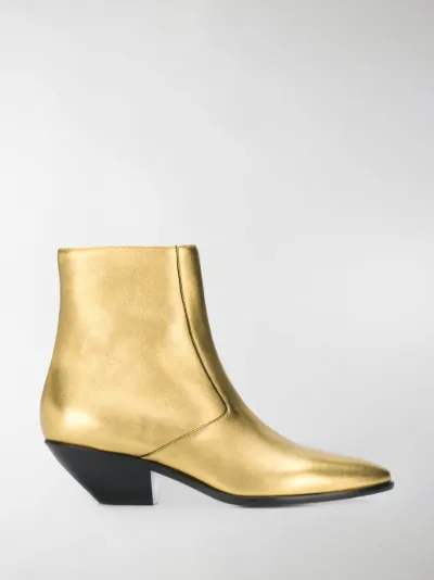 saint laurent metallic boots