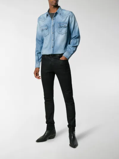 ysl denim shirt