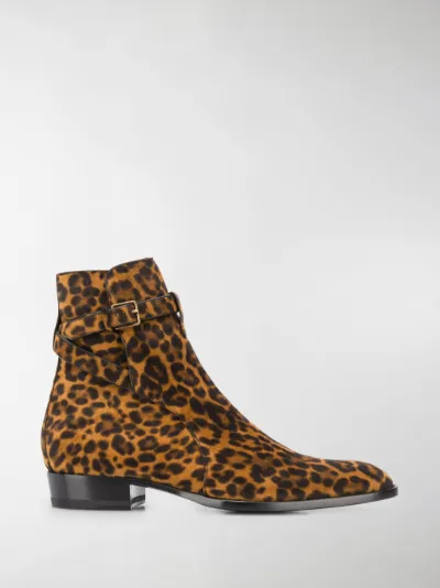 ysl leopard boots