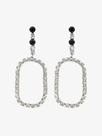 Saint Lau Xl Smoking Oval Drop Crystal Earrings Browns
