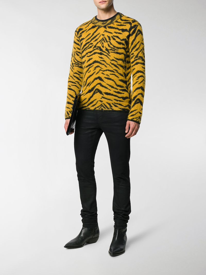 saint laurent zebra sweater