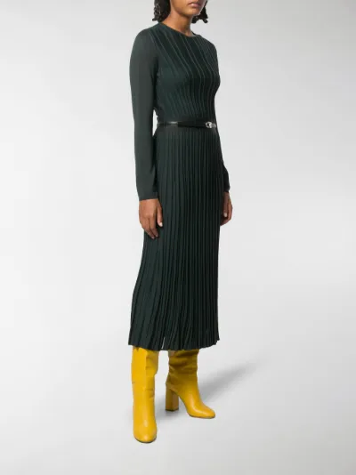 Salvatore Ferragamo Abito plissettato verde | MODES