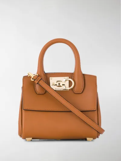 Donna Salvatore Ferragamo Borsa A Tracolla In Tela Spalmata Gancini  Beige/Nero | Borse – Running Modica