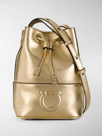 gold bucket bag