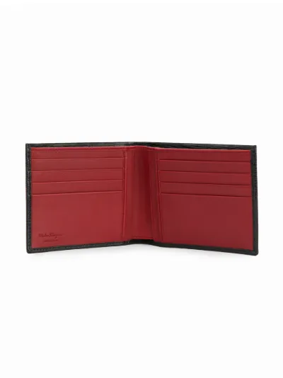 ferragamo black and red wallet