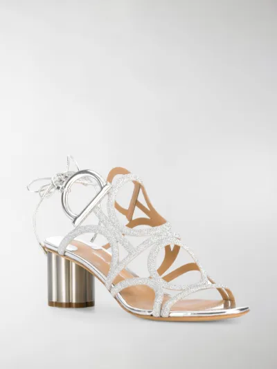 salvatore ferragamo flower heel sandals
